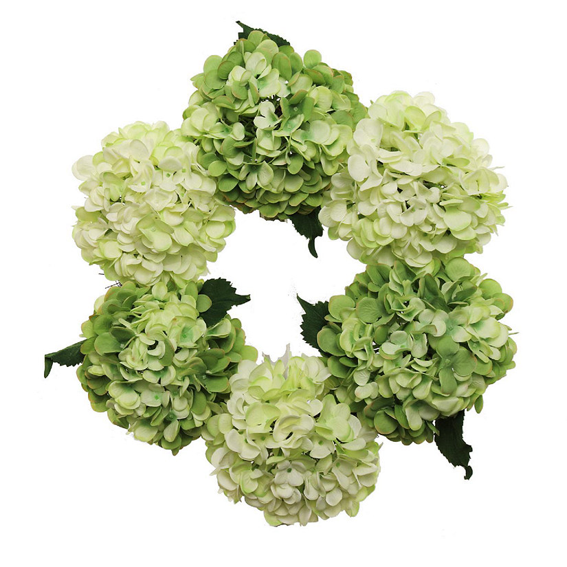 Floral Home Mint & Green 18" Hydrangea Wreath 1pc Image