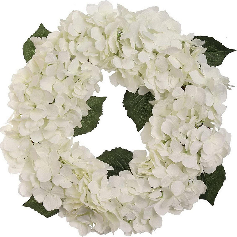 Floral Home White 18" Hydrangea Wreath  1pc Image