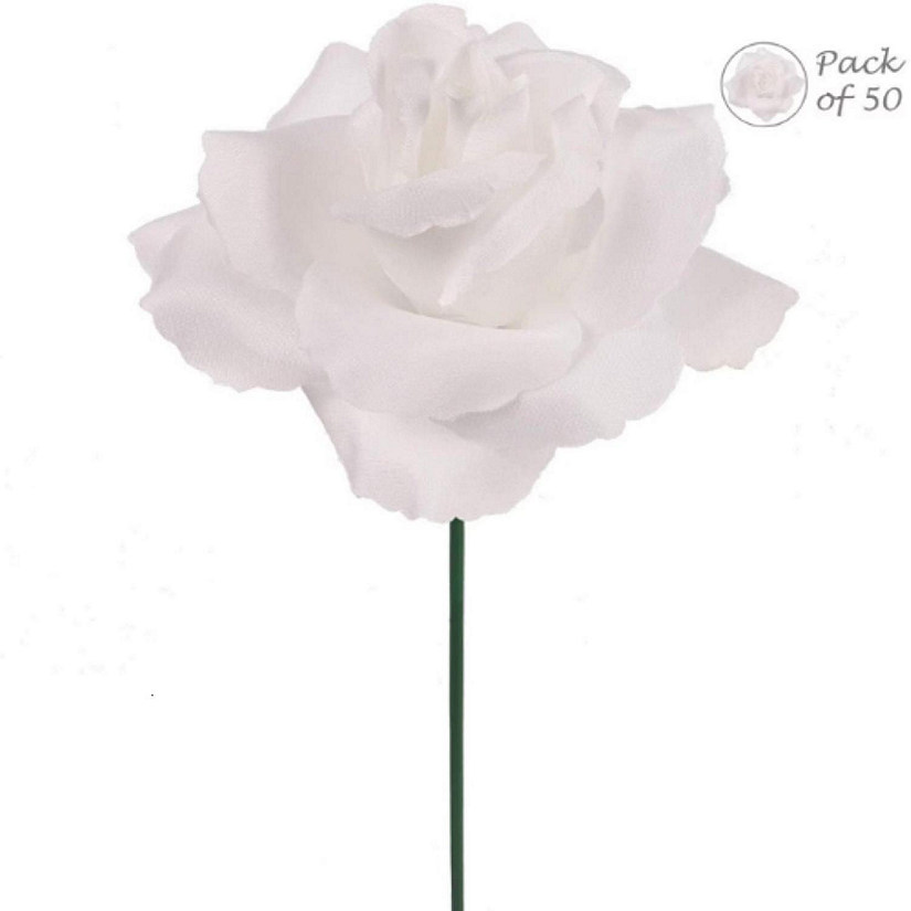 Floral Home White 3" Artificial rose 100pcs Image