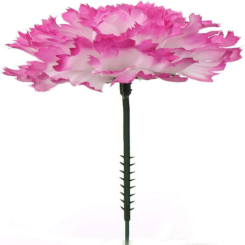 Floral Home White Pink 7" Silk Carnation Picks 100pcs Image