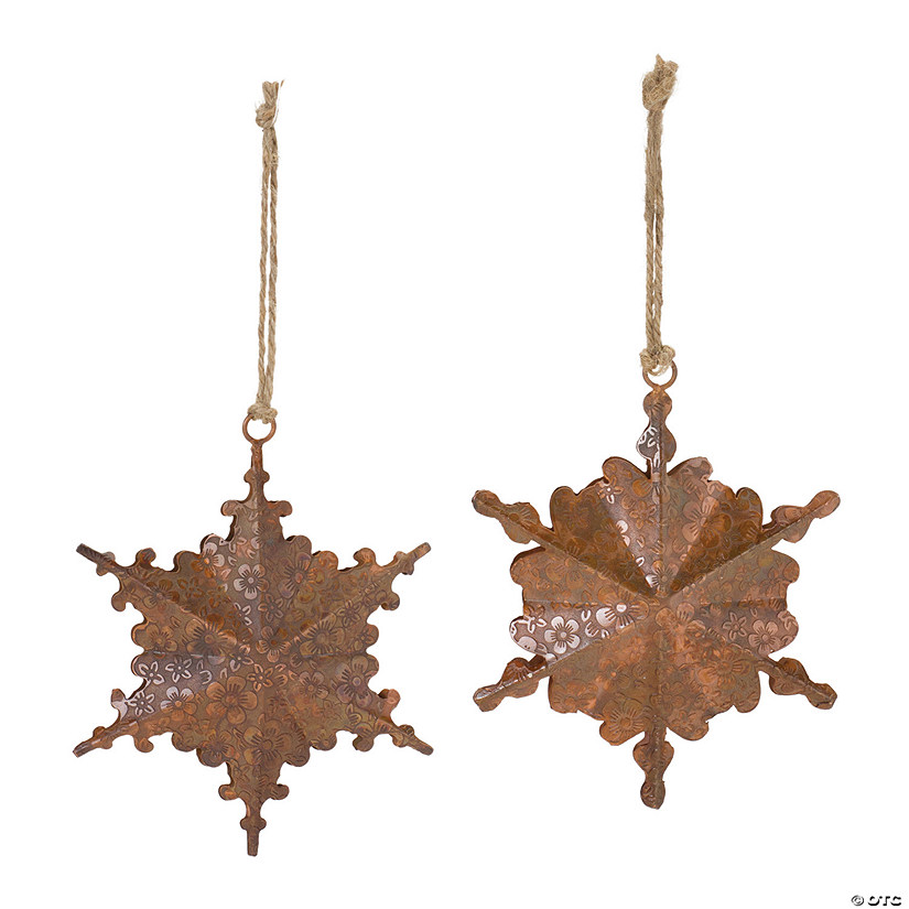 Floral Metal Snowflake Ornament (Set Of 6) 5.25"H Iron Image