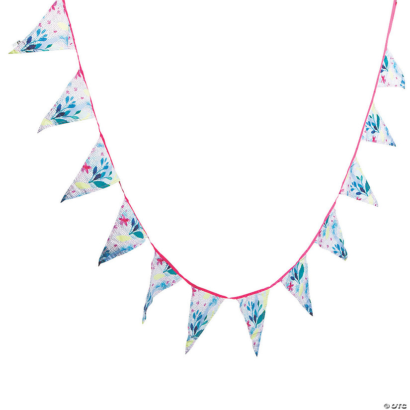 Fluorescent Floral Pennant Banner Image