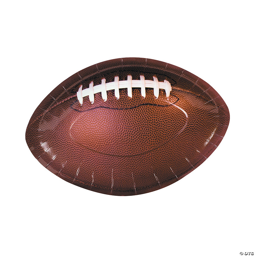 Football-Shaped Paper Dinner Plates - 8 Ct. Image