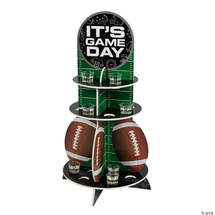 Football Shot Glass Stand with Plastic Shot Glasses - 25 Pc. Image