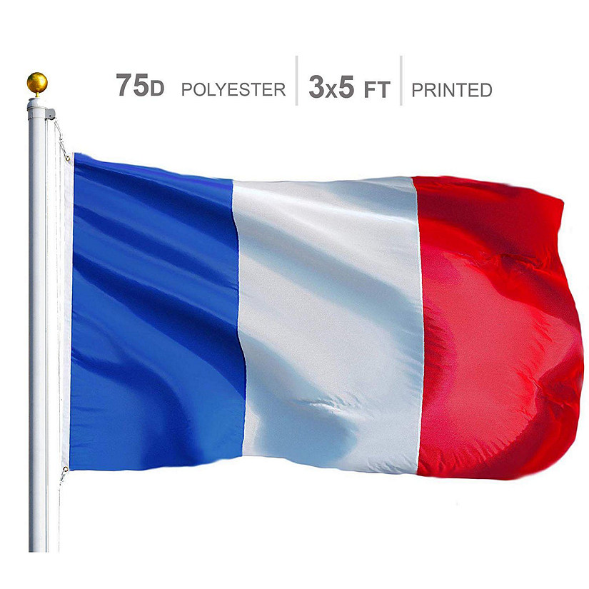 France French Flag 75D Printed Polyester 3x5 Ft Image