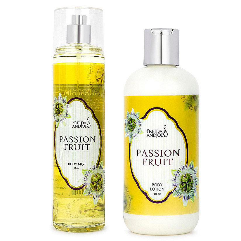 Freida and Joe Passion Fruit Fragrance 10oz Body Lotion and 8oz Body Mist Spray Set Image
