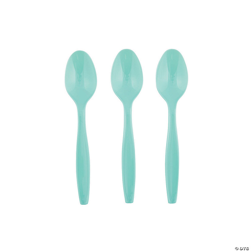 Fresh Mint Green Plastic Spoons - 24 Ct. Image