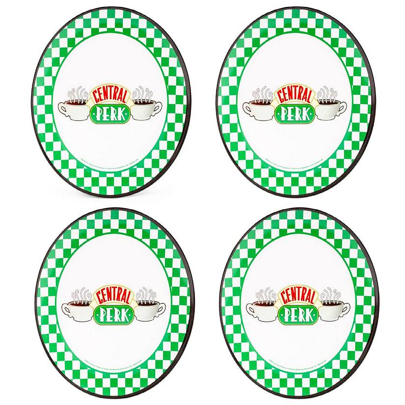 Friends Central Perk Checkerboard Logo 10-Inch Melamine Dinner Plates  Set of 4 Image