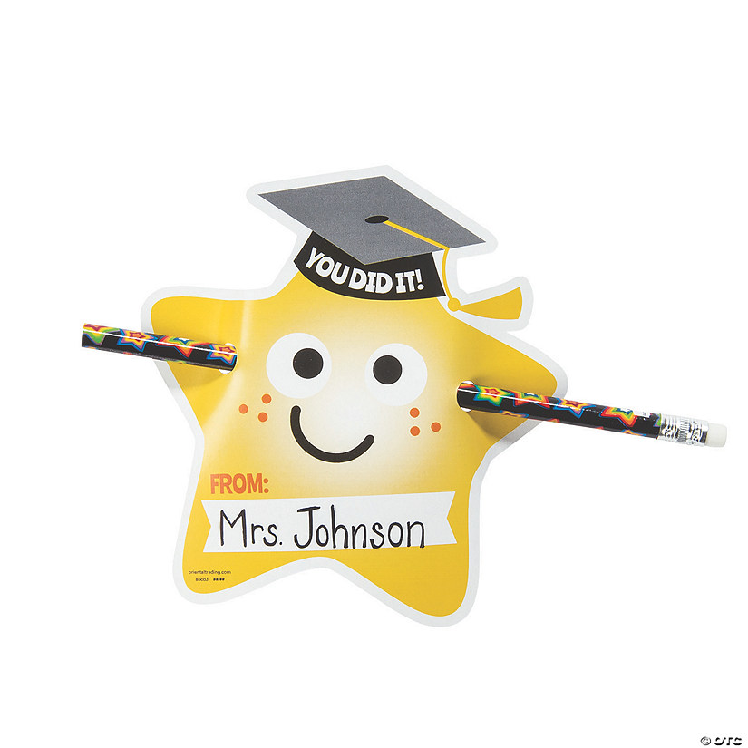 From Your Teacher Graduation Pencil Giveaways with Card - 24 Pc. Image
