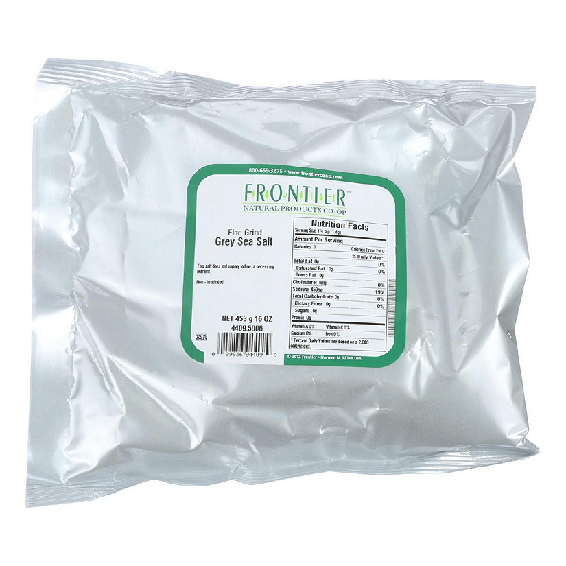 Frontier Herb Gourmet Salt - Sea Salt - Grey - Fine Grind - Bulk - 1 lb Image