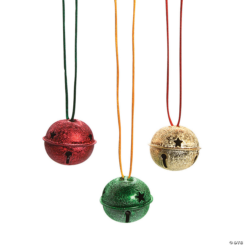 Frosted Jingle Bell Necklaces - 12 Pc. Image