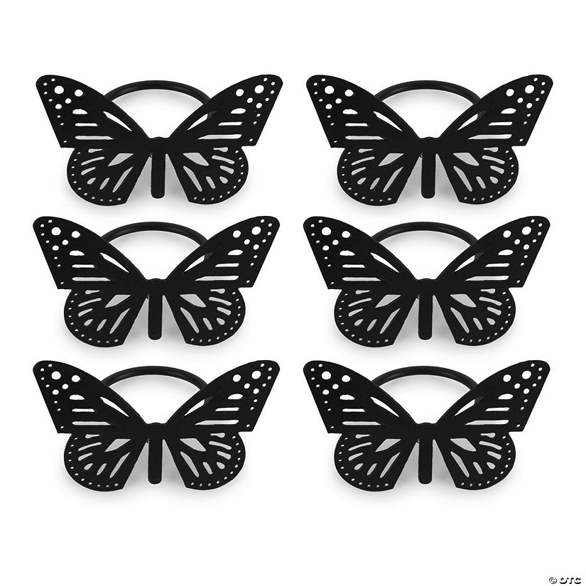Fun Decorative Party Napkin Rings, 1.5" Diameter (Inside), Butterfly, 6 Piece Image