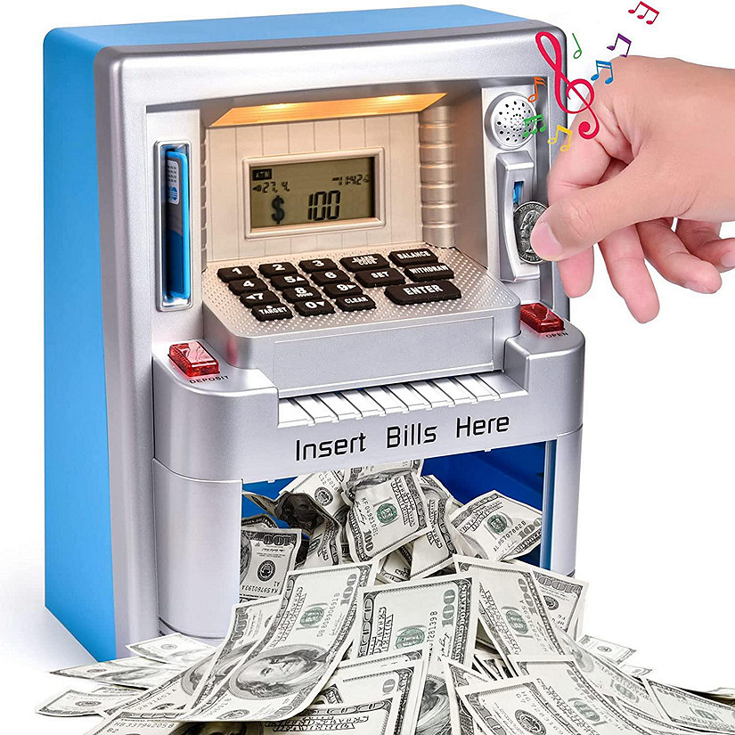 Fun Little Toys - Realistic ATM Piggy Bank Pretend Play Set Image