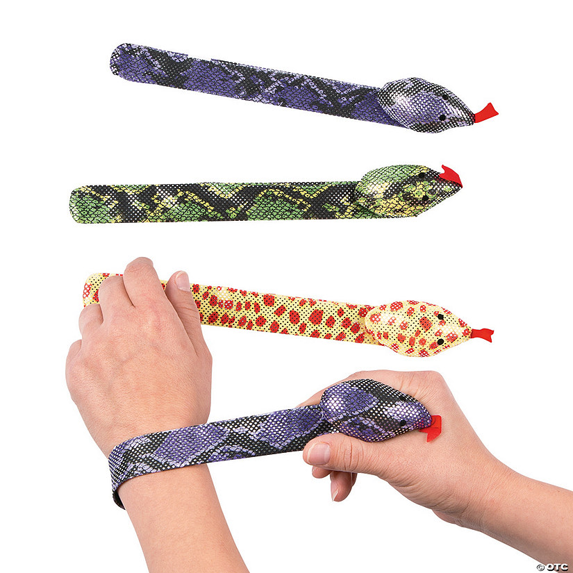 Fun Snake Slap Bracelets - 12 Pc. Image