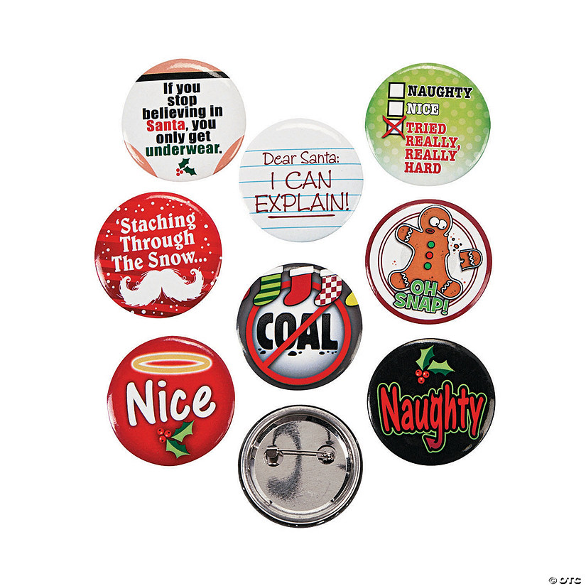 Funny Christmas Buttons - 24 Pc. Image