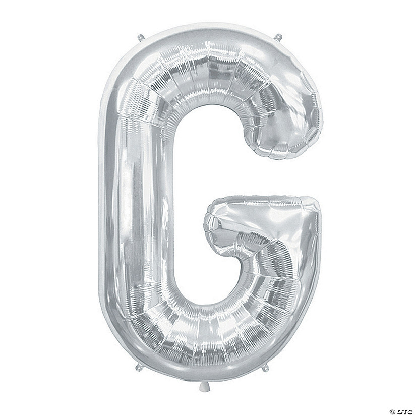 &#8220;G&#8221; Silver Letter 34" Mylar Balloon Image