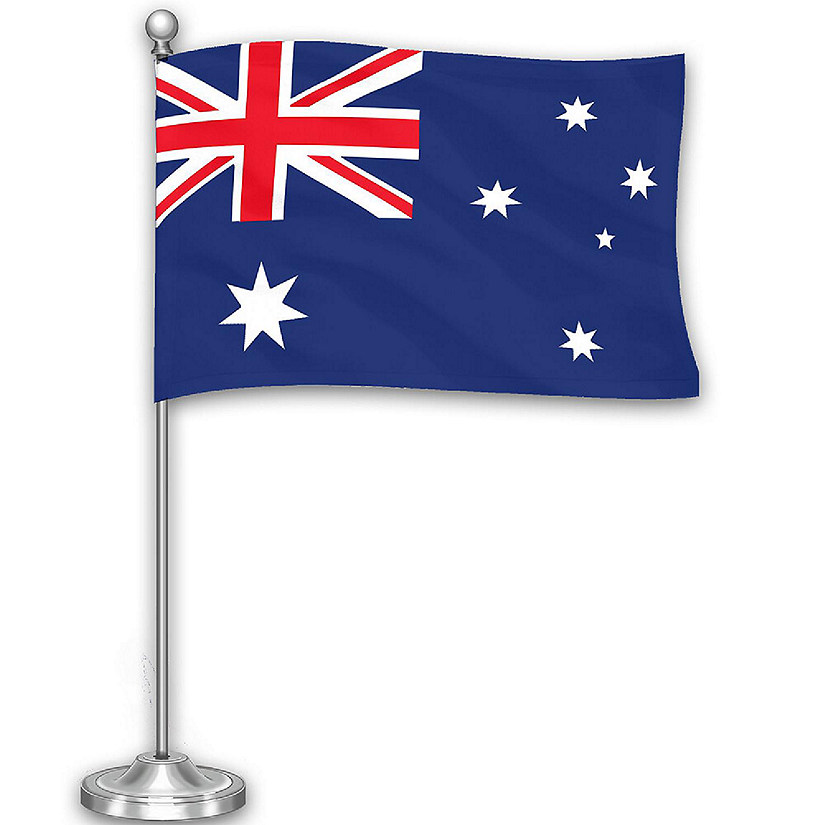 G128 5.5x8.25 Inches 1PK Australia Printed 300D Polyester Desk Flag Image