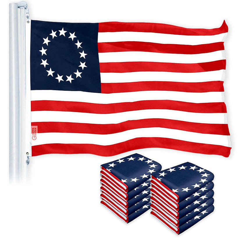 G128 - Betsy Ross Flag 3x5FT 10 Pack 150D Printed Polyester Image