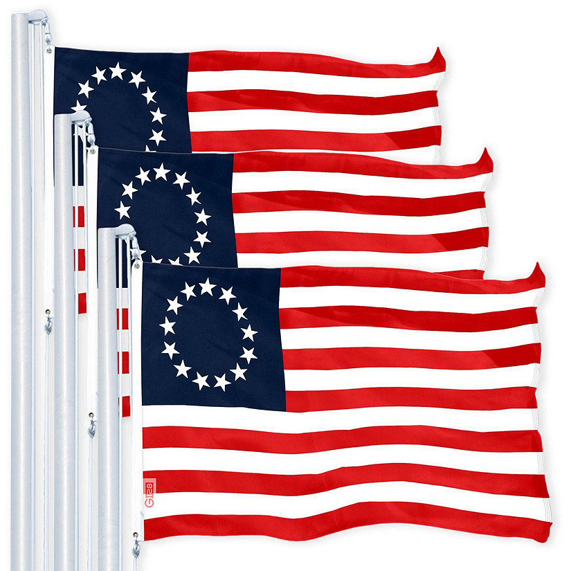 G128 - Betsy Ross Flag 3x5FT 3 Pack 150D Printed Polyester Image