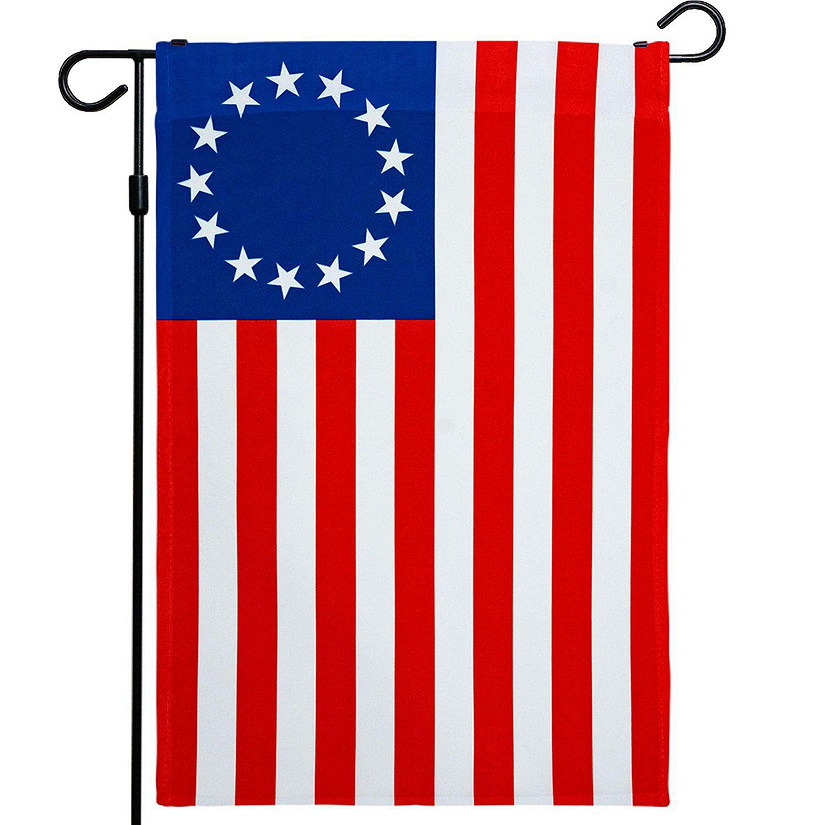 G128  Betsy Ross Historical American Flag Garden Flag, Betsy Ross 13 Stars Patriotic Outdoor Flag 12" x 18 Image