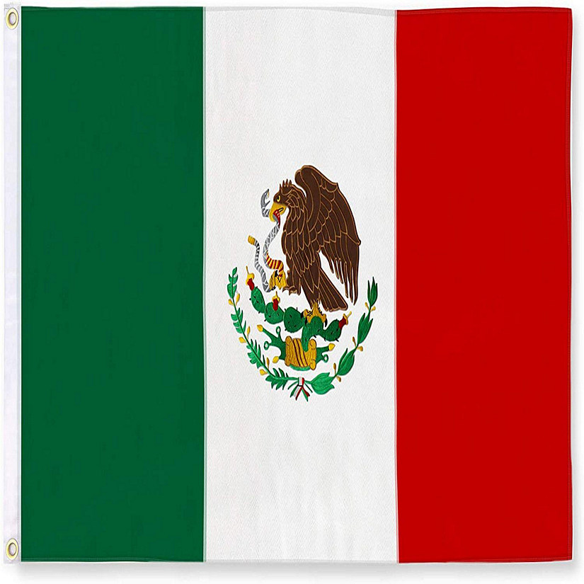 G128 Mexico Mexican Flag  4x6 feet  Double Sided Embroidered 210D Image