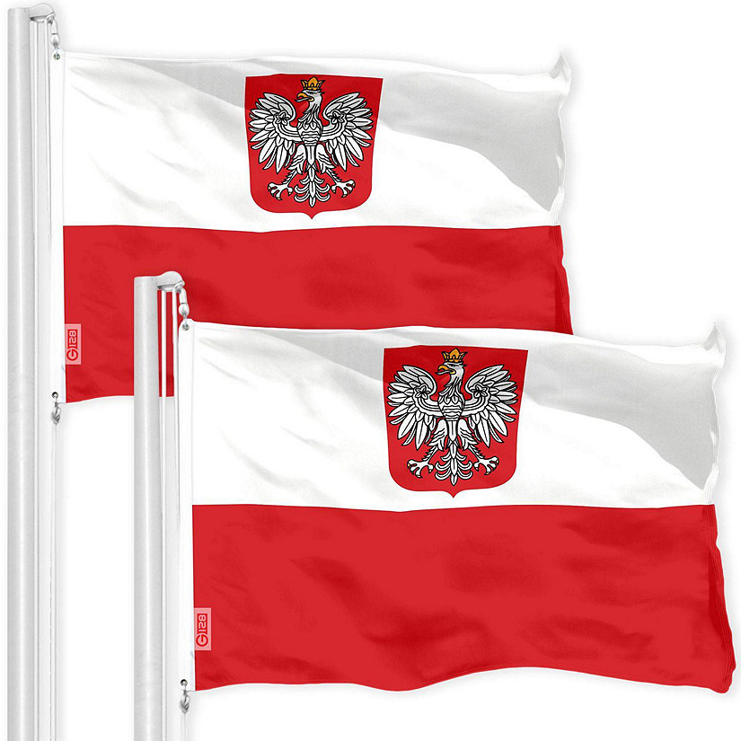 G128 - Poland Ensign Polish Flag 3x5FT 2 Pack 150D Printed Polyester Image