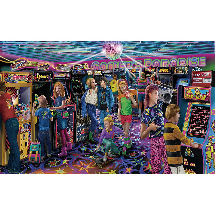 Gamers Paradise '80s Retro Arcade 2000 Piece Jigsaw Puzzle Image