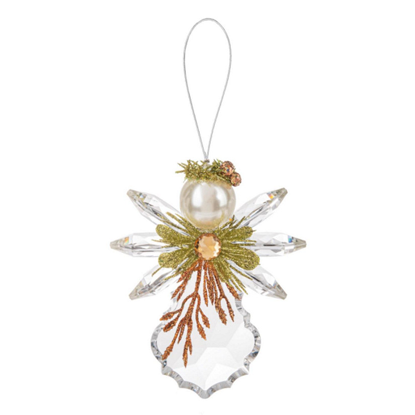 Ganz Krystal Collection- Acrylic Holiday Christmas Ornament- Pearl Angel- 4.5 Inches Image