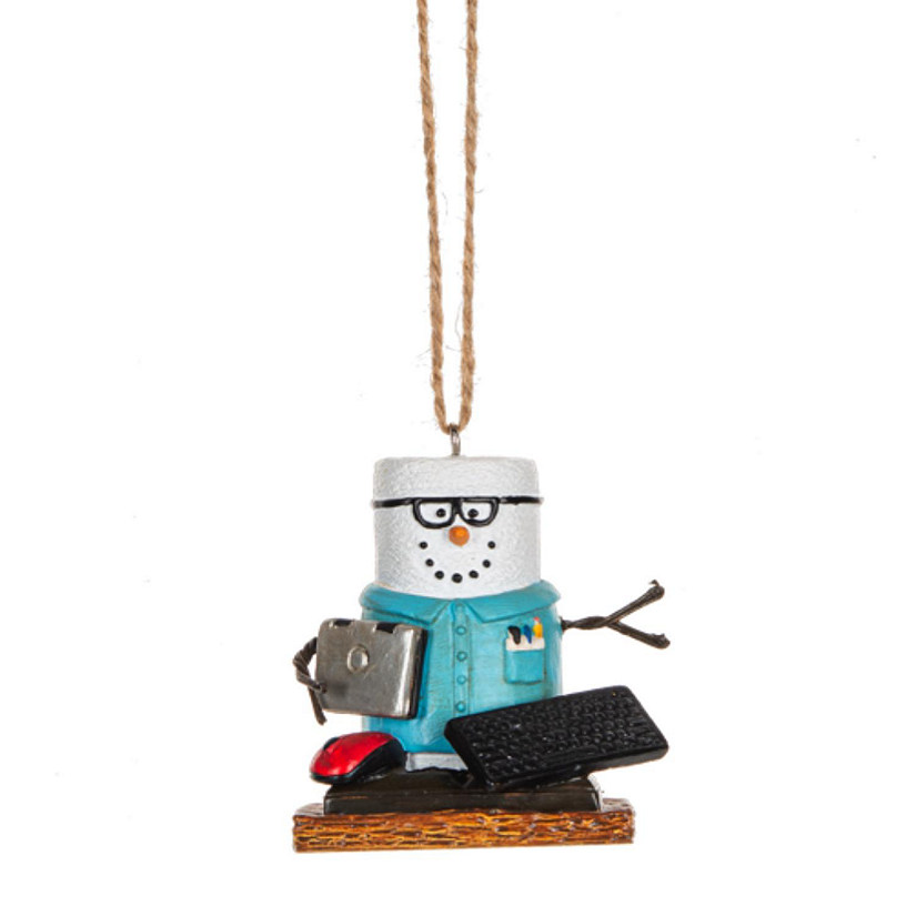 Ganz Smores Resin Holiday Ornament, IT Worker Snowman Image