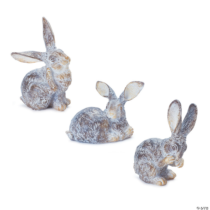 Garden Rabbit (Set Of 3) 3.75"H, 5"H, 5.25"H Resin Image