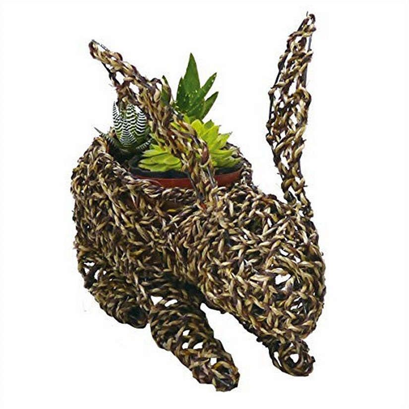 Gardener's Select GSARA820M Rattan Bunny Rope Topiary, 12 Medium, Brown Image