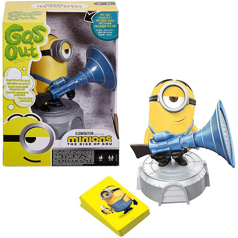 Gas Out Kids Game Featuring Minions: The Rise of Gru, 56 Cards and Minion Fart Blaster Image