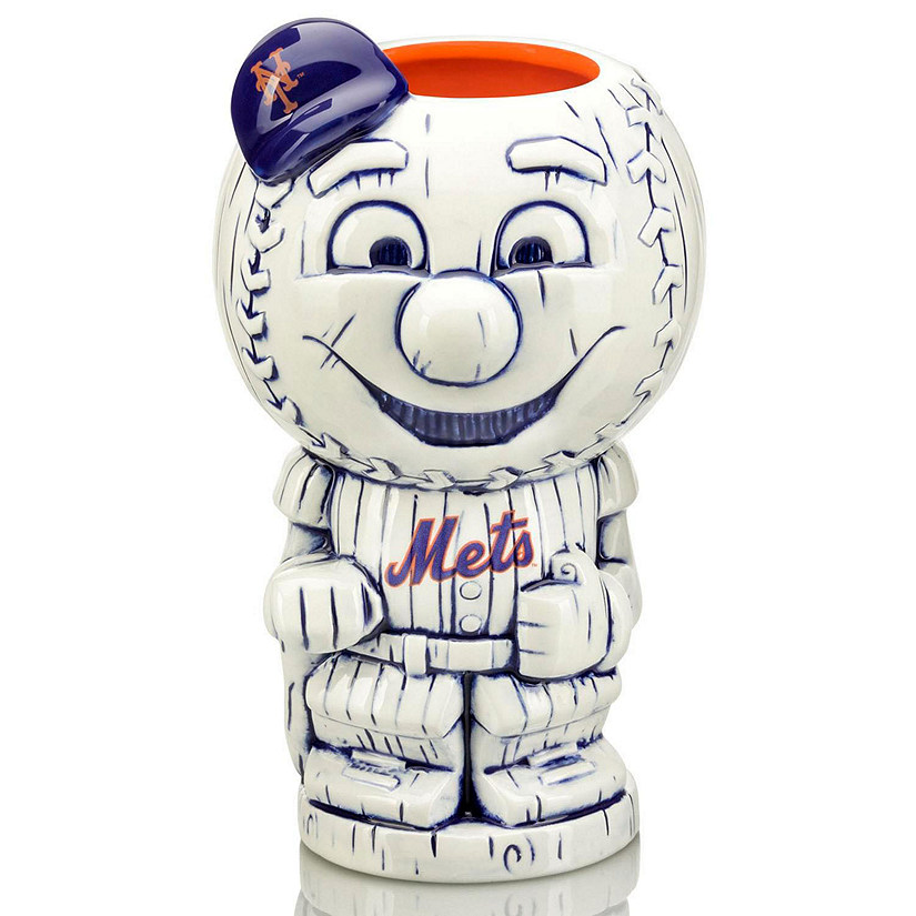 Geeki Tikis MLB Mascot 26-Ounce Ceramic Mug  New York Mets, Mr. Met Image