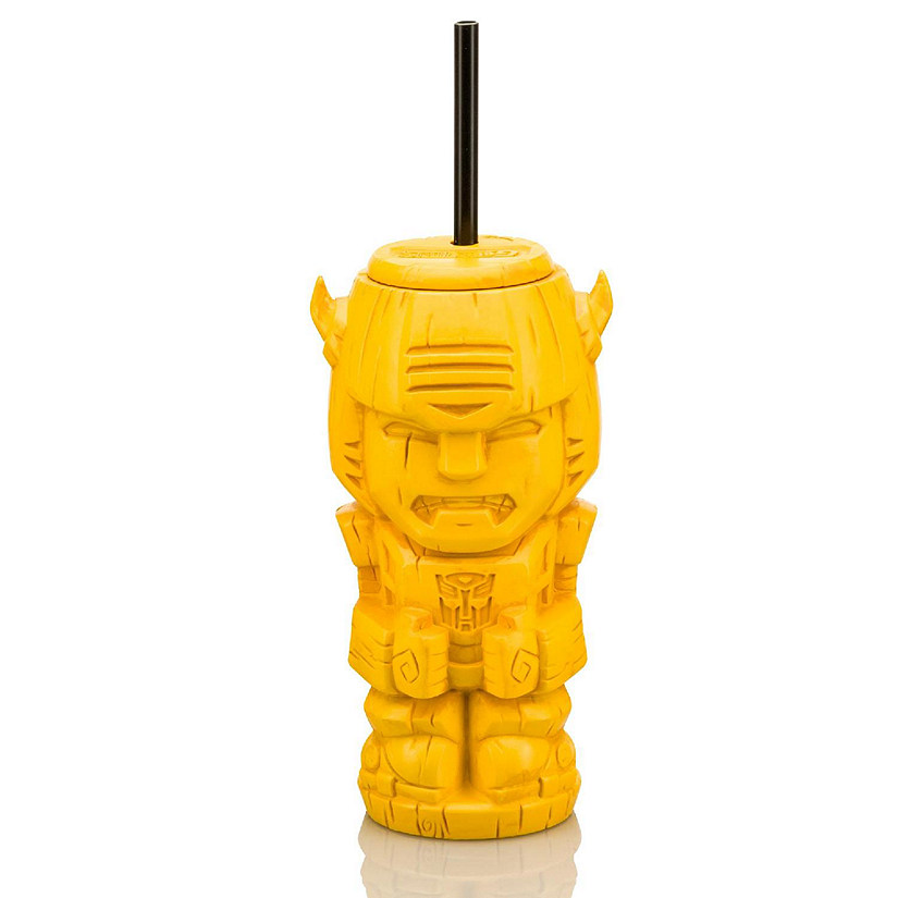 Geeki Tikis Transformers Bumblebee Plastic Tumbler with Straw  Holds 25 Ounces Image