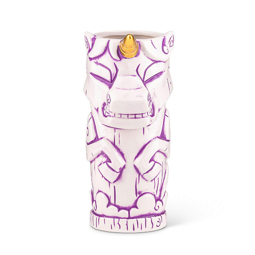 Geeki Tikis White Unicorn Fantasy Mug  Ceramic Tiki Style Cup  Holds 19 Ounces Image