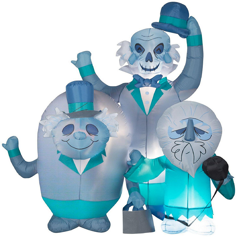 Gemmy Airblown Haunted Mansion Hitchhiking Ghosts Scene Disney   6 ft Tall  blue Image