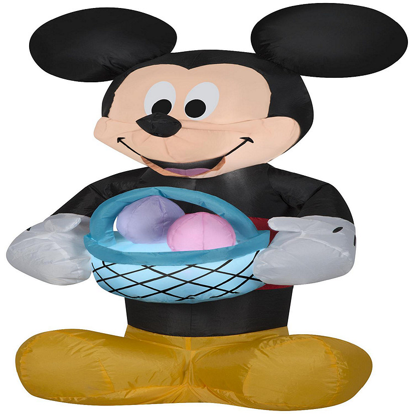 Gemmy Airblown Inflatable Mickey Mouse with Easter Basket  3.5 ft Tall  black Image