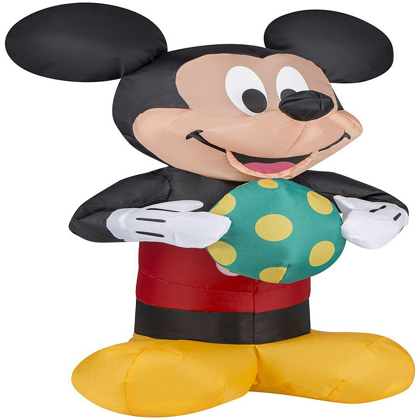 Gemmy Airdorable Airblown Easter Mickey Mouse with Egg Disney  1.5 ft Tall  Black Image