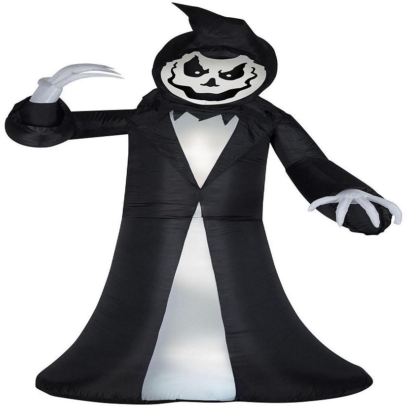 Gemmy Animated Airblown Inflatable Reaper  9.5 ft Tall  Black Image
