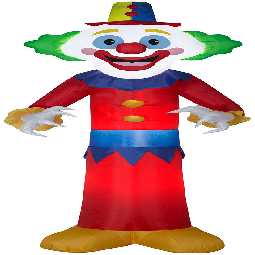 Gemmy Christmas Airblown Inflatable 9' Happy Clown  9 ft Tall  red Image