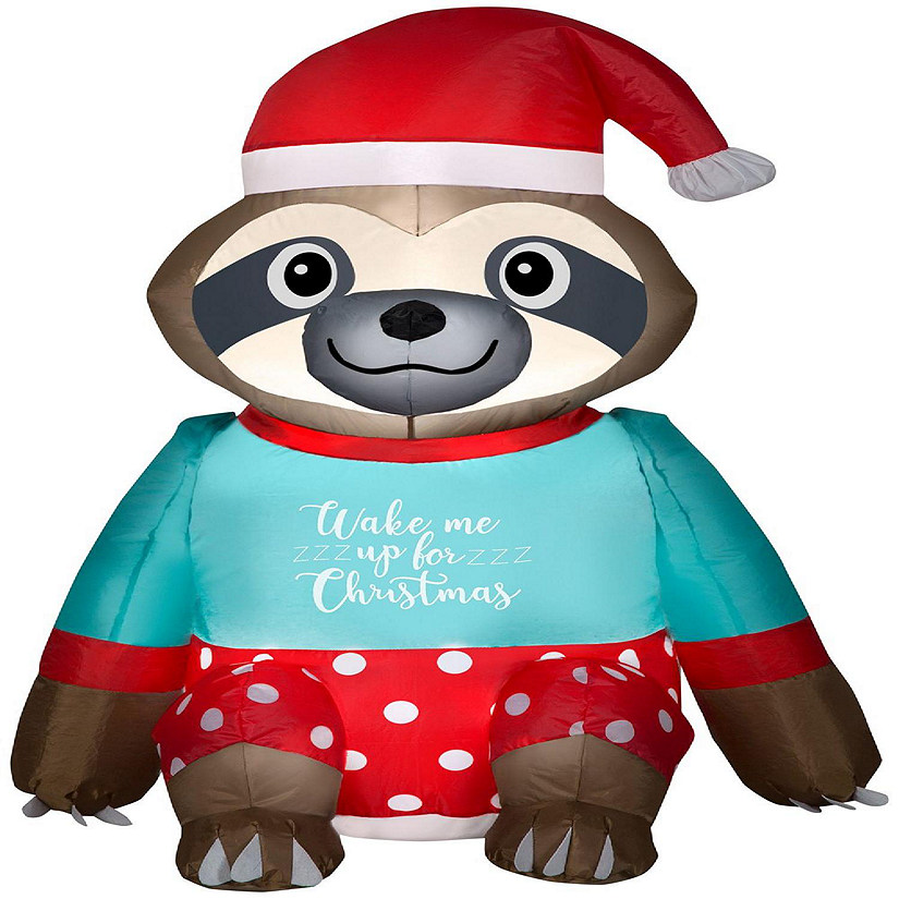 Gemmy Christmas Airblown Inflatable Sloth   3 ft Tall  blue Image