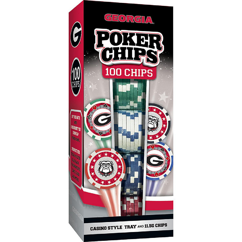 Georgia Bulldogs 100 Piece Poker Chips Image