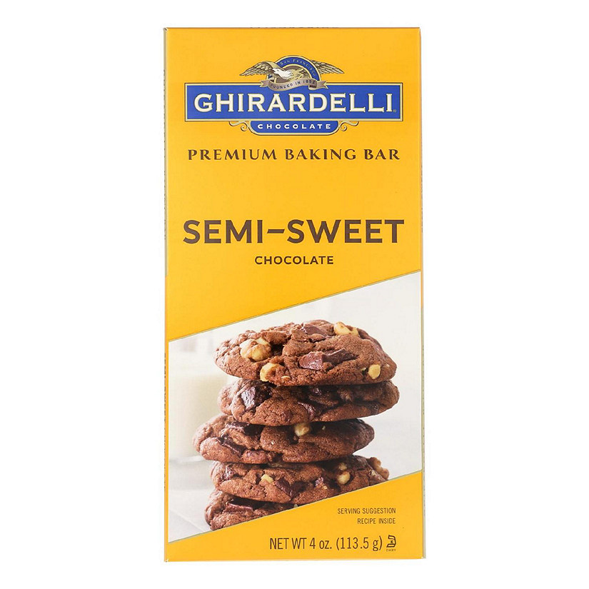 Ghirardelli Baking Bar - Semi-Sweet Chocolate - Case of 12 - 4 oz. Image