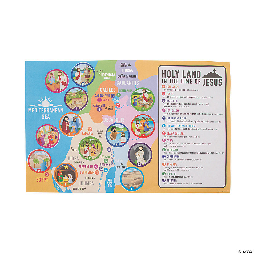 Giant Bible Map Sticker Scenes - 12 Pc. Image