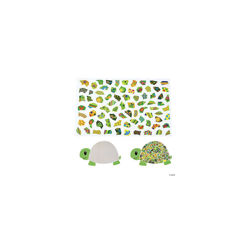 Giant Mosaic Turtle-Shaped Sticker Scenes - 12 Pc. Image