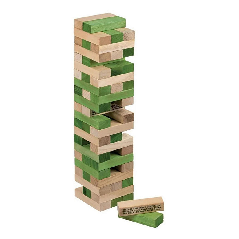 Giant Stacking Tower Stand-Off Wooden Black Game Image