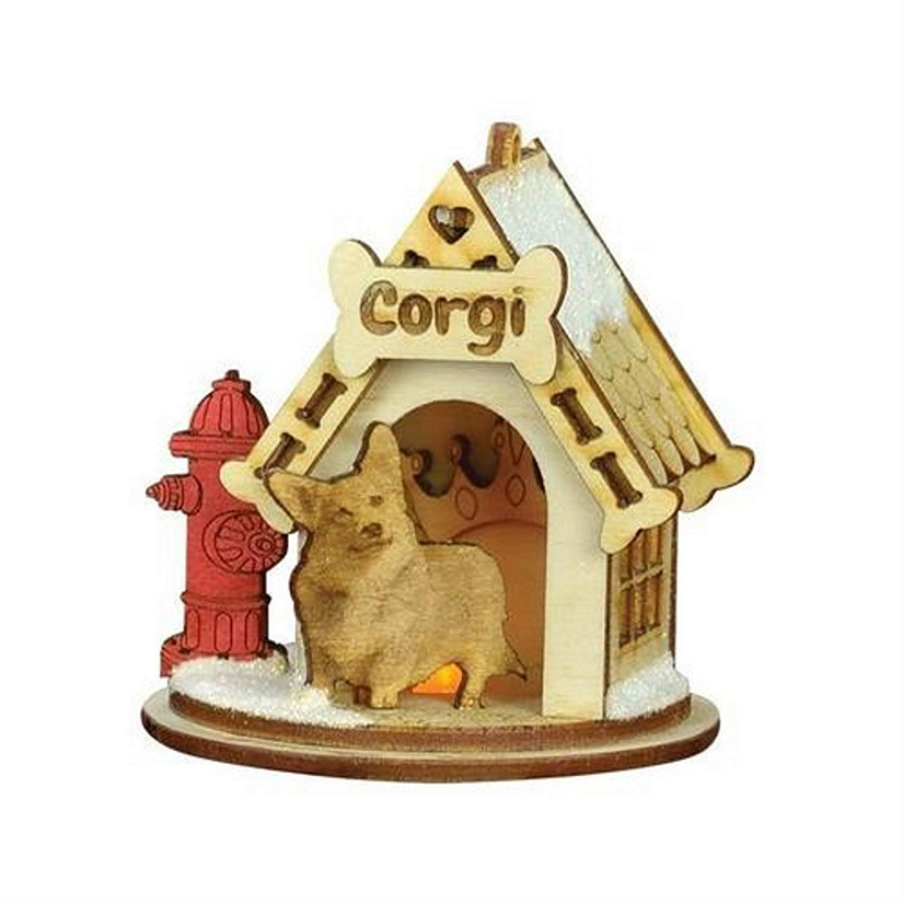Ginger Cottages K9 Doghouse Corgi K9117 Ornament, Multi #81016 Image