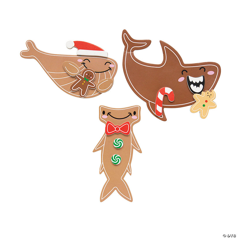 Gingerbread Shark Magnet Craft Kit - Makes 12 Image
