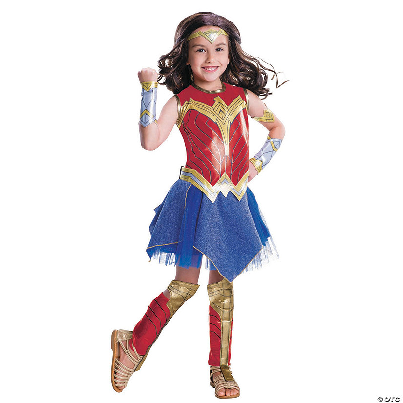 Girl's Deluxe Wonder Woman Costume Image