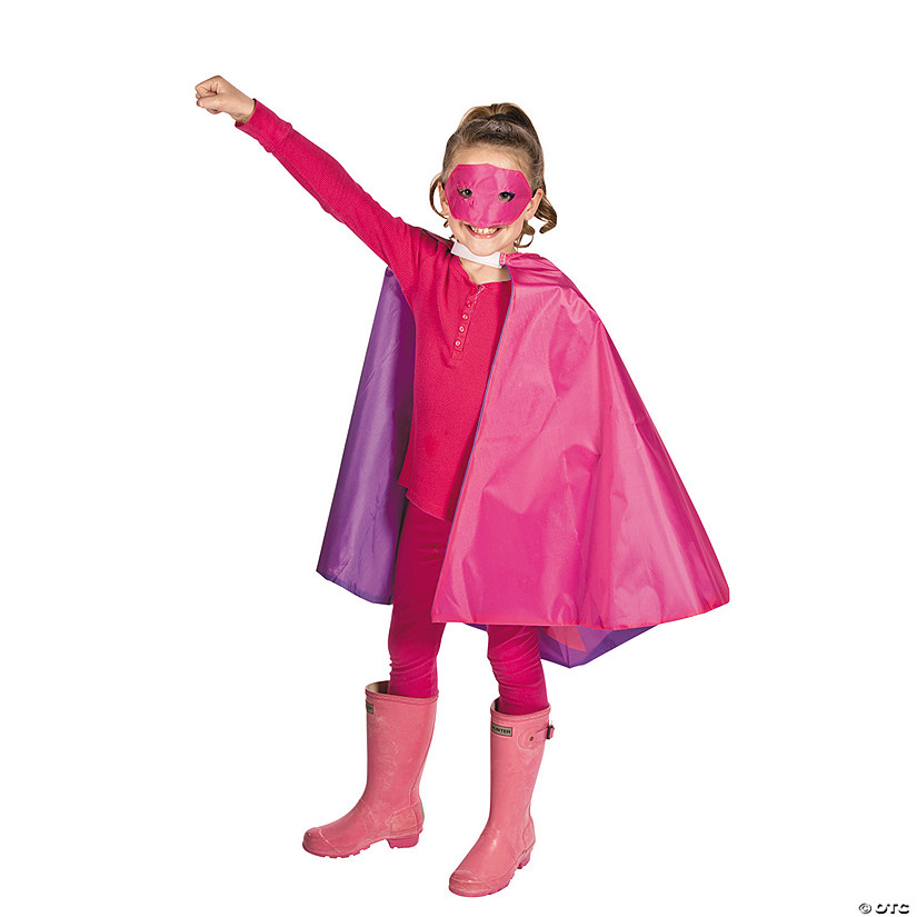 Girl's Superhero Cape & Mask Image